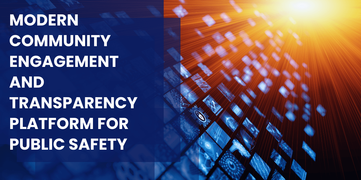 Blog banner with the text for Modern Community Engagement and Transparency Platform with different web icons on the background