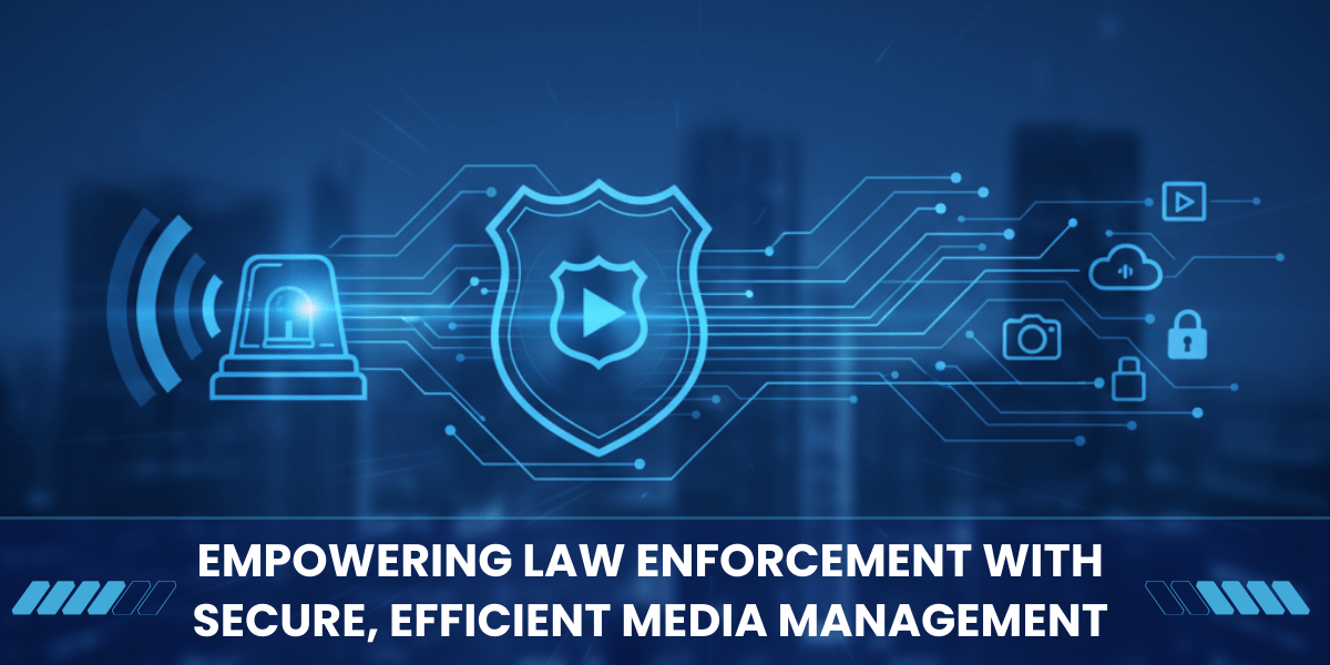 Banner showing the connection of a police alarm and a badge for empowering law enforcement