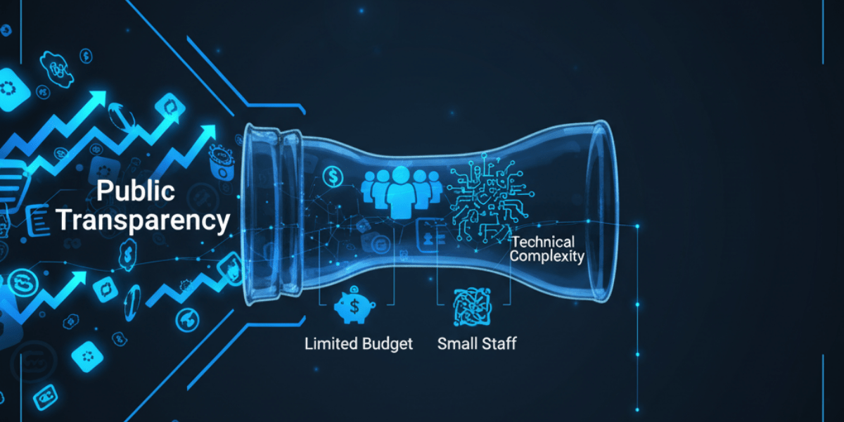 Banner showing a funnel displaying different icons and its relation with the idea of limited connections