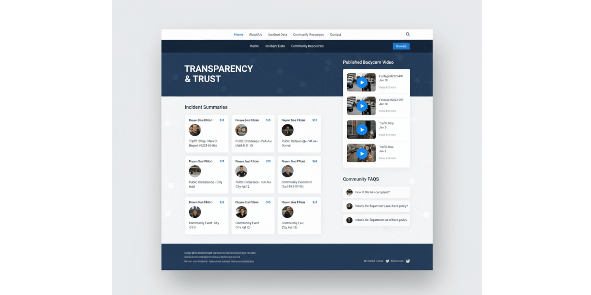 Banner of a website mock up for transparency policing